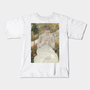 Girl in the Garden by Mary Cassatt Kids T-Shirt